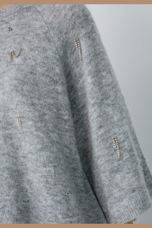 Co´Couture - Aellecc Ss Knit 500583 - 65006 - Grey Melange