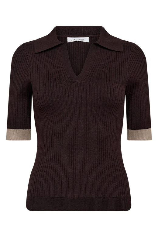 Co´Couture - Bonnycc Polo Ss Knit 32205 - 83 - Mocca