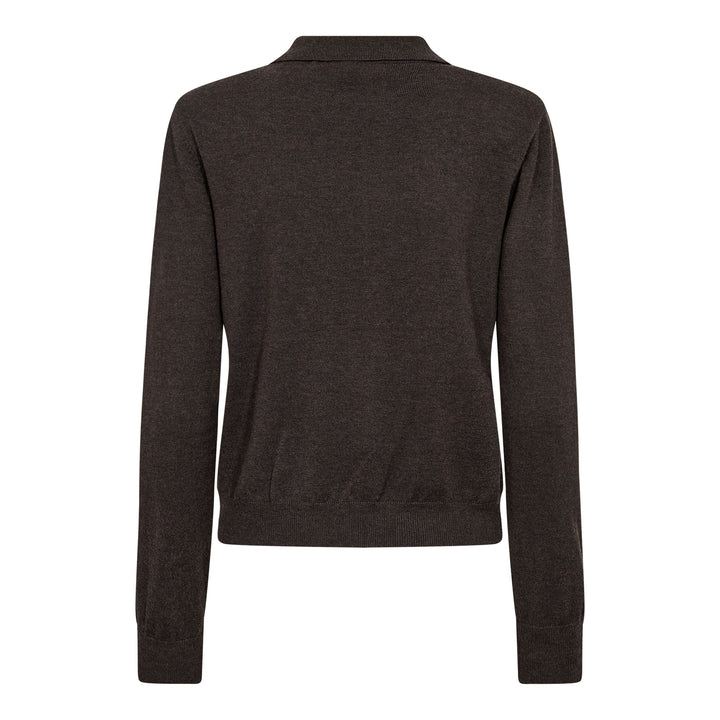 Co´Couture - Corycc Padded Polo Knit 500212 - 20003 - Dark Brown Skjorter 