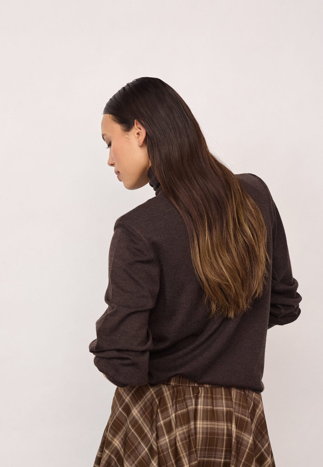 Co´Couture - Corycc Padded Roll-Neck Knit 500213 - 20003 - Dark Brown Strikbluser 