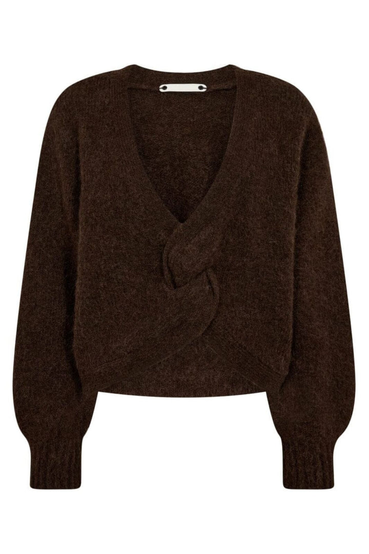 Co´Couture - Cozycc Twist Back Knit 32127 - 83 - Mocca Strikbluser 