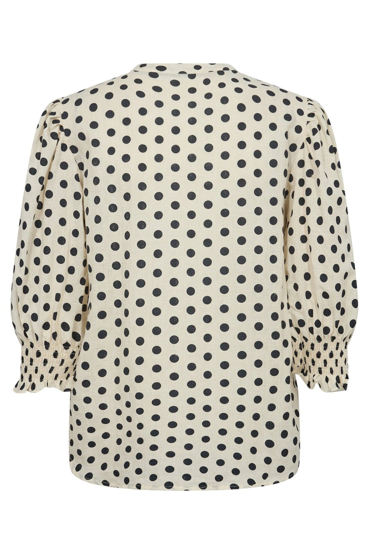 Co´couture - Davicc Dot Ss Blouse 35433 - 11120 Offwhitenavy Bluser 