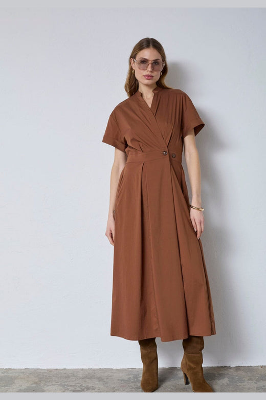 Co´Couture - Elaracc Wrap Ss Dress 46112 - 35 - Suntan