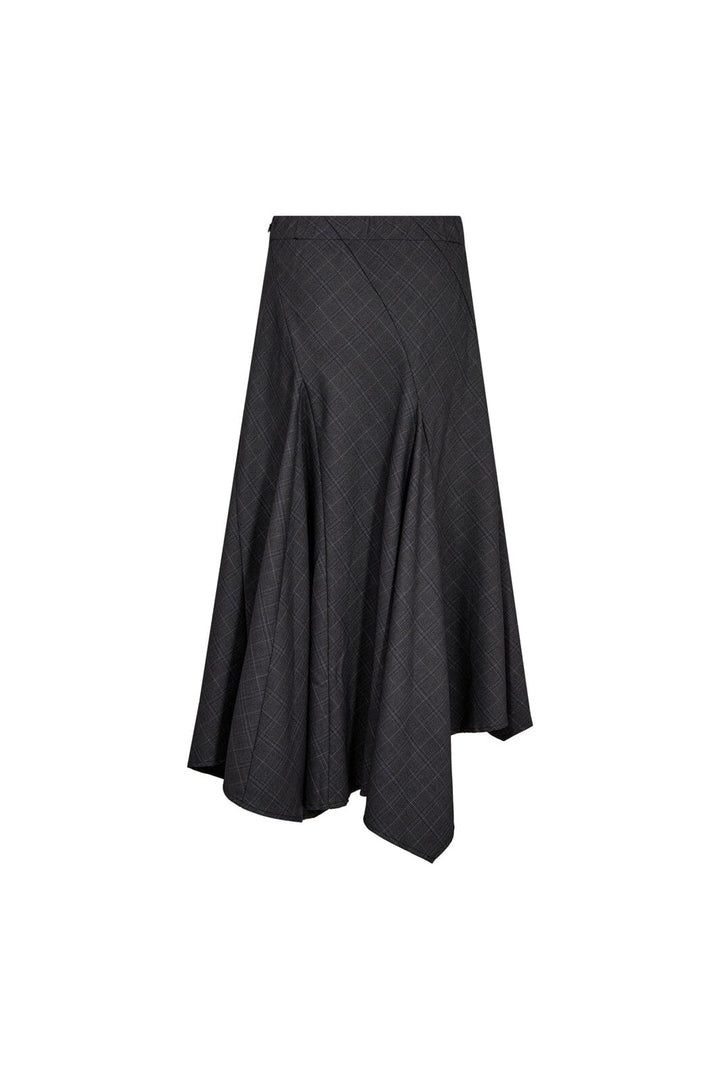 Co´Couture - Eloracc Check Asym Skirt 500309 - 65002 - Dark Grey