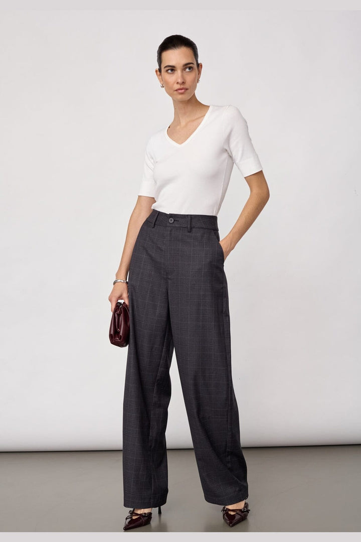 Co´Couture - Eloracc Check Barrel Pant 500307 - 65002 - Dark Grey