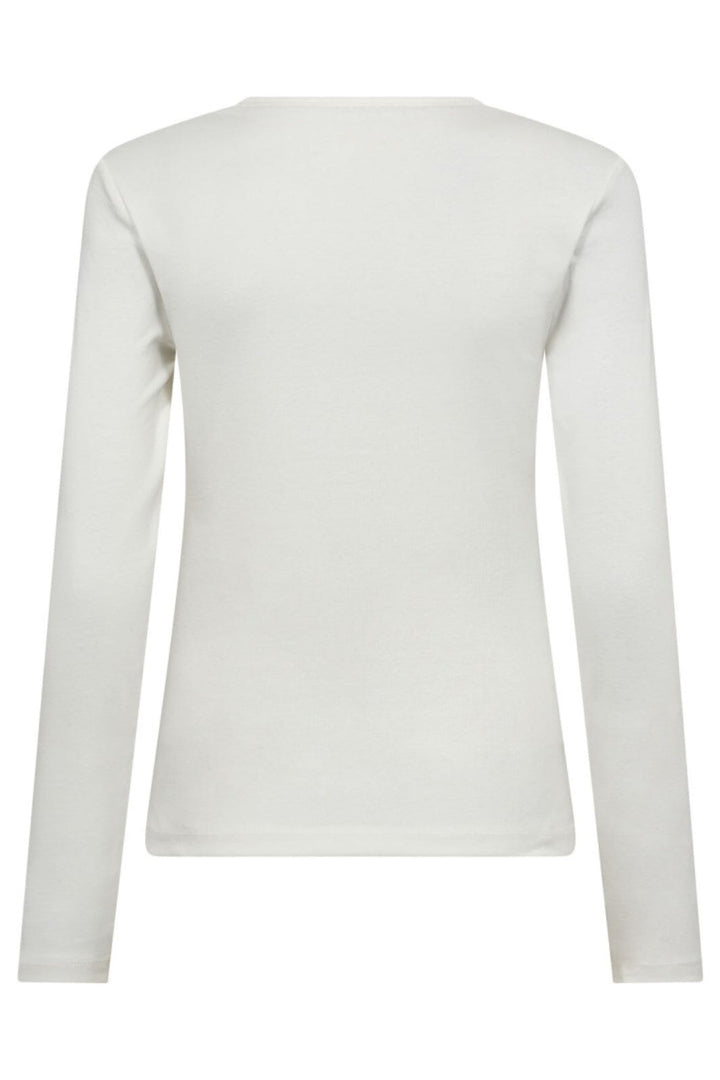 Co´Couture - Grannycc Embroidery Ls Tee 33180 - 4000 - White