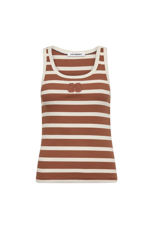 Co´Couture - Grannycc Rib Emb. Tank Top 33207 - 1135 - Offwhite/Suntan