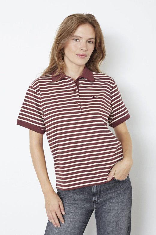 Co´Couture - Hayescc Polo Ss Tee 43006 - 87 - Winered T-shirts 