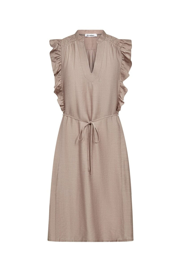 Co´Couture - Heracc Frill Ss Crop V-Dress 46099 - 154 - Walnut