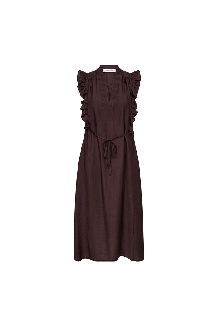 Co´Couture - Heracc Frill Ss V-Dress 46096 - 145 - Dark Brown