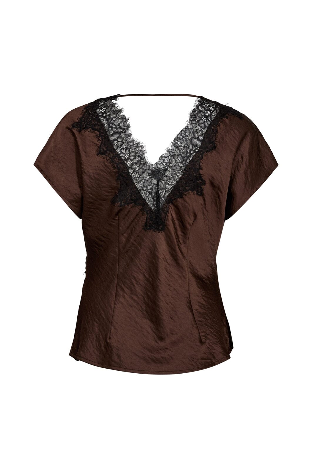 Co´Couture - Iduncc Lace Ss Blouse 45167 - 145 - Dark Brown
