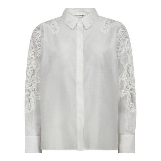 Co´Couture - Kawacc Embroidery Shirt 35988 - 4000 - White Skjorter 