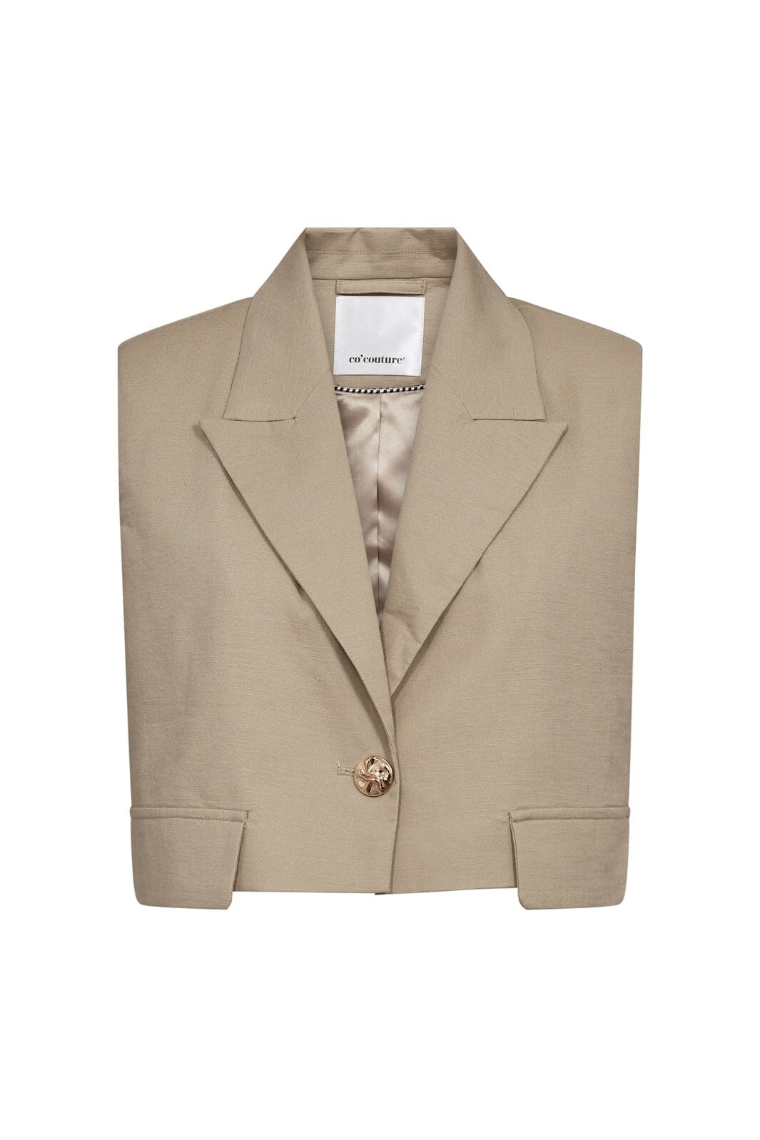 Co´Couture - Leilacc Linen Crop Vest 40054 - 320 - Bisquit