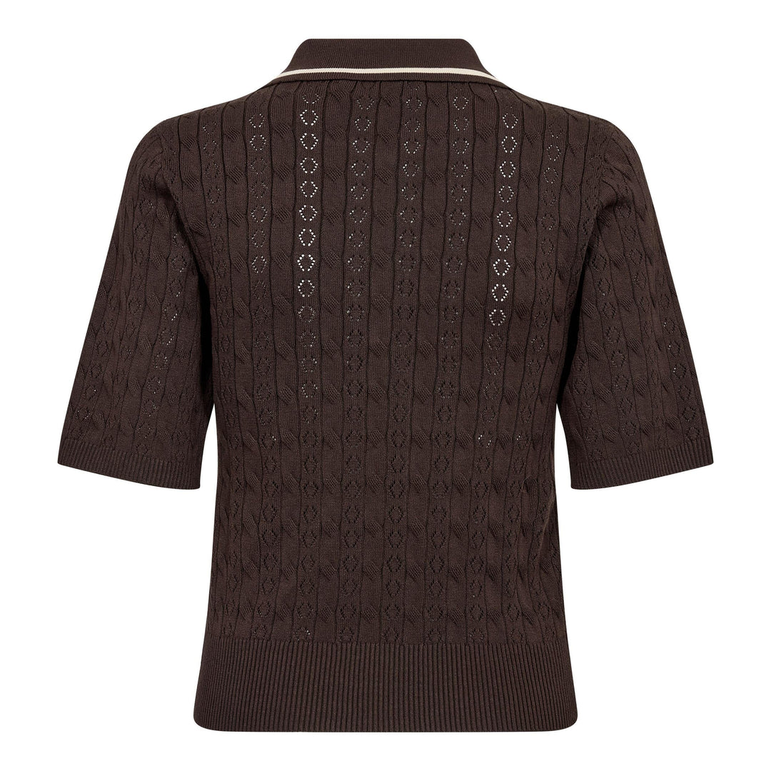 Co´Couture - Luecc Ss Polo Knit 500217 - 20003 - Dark Brown Skjorter 