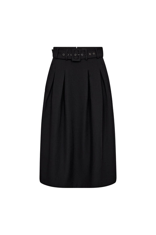Co´Couture - Lunacc Belt Midi Pleat Skirt 44003 - 96 - Black