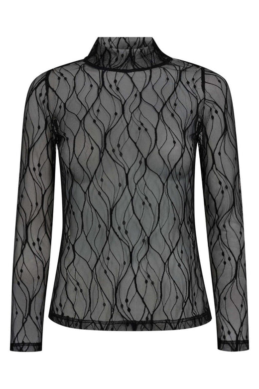 Co´Couture - Mercycc Mesh Turtleneck 33188 - 96 - Black