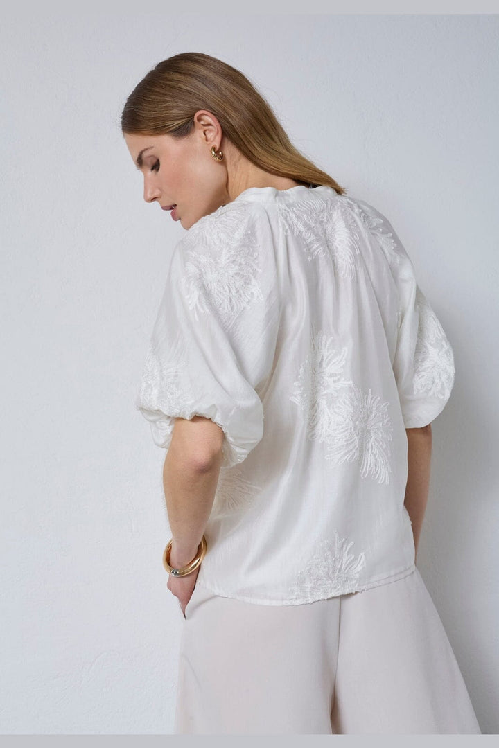 Co´Couture - Neacc Ss V-Shirt 45123 - 4000 - White
