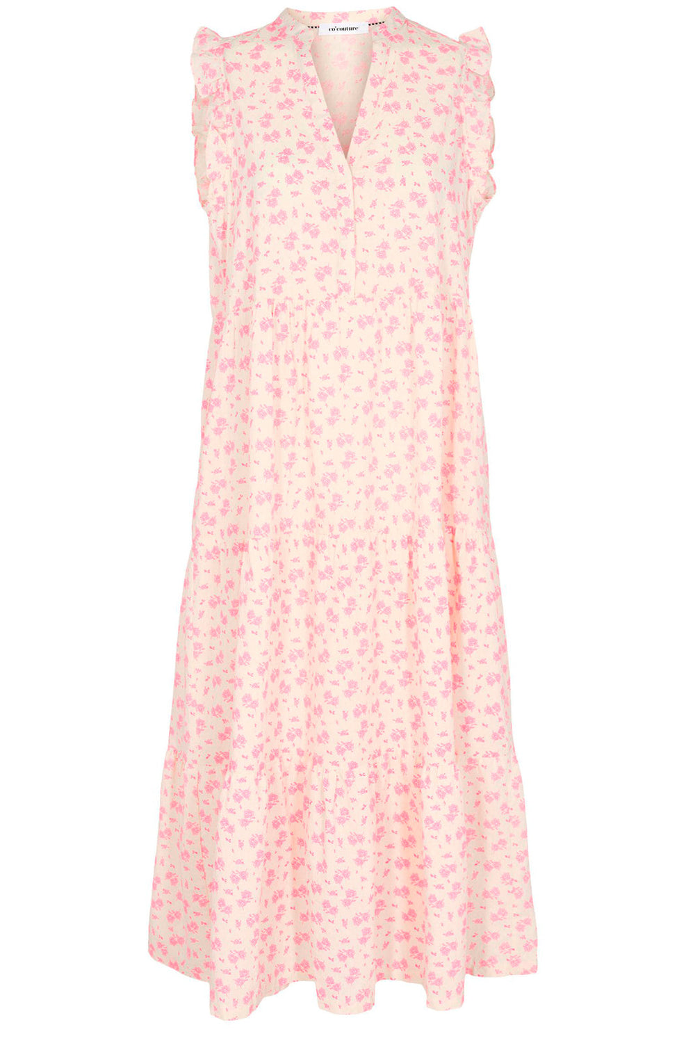 Co'couture - Neo Flower SS Floor Dress - Pink Kjoler 
