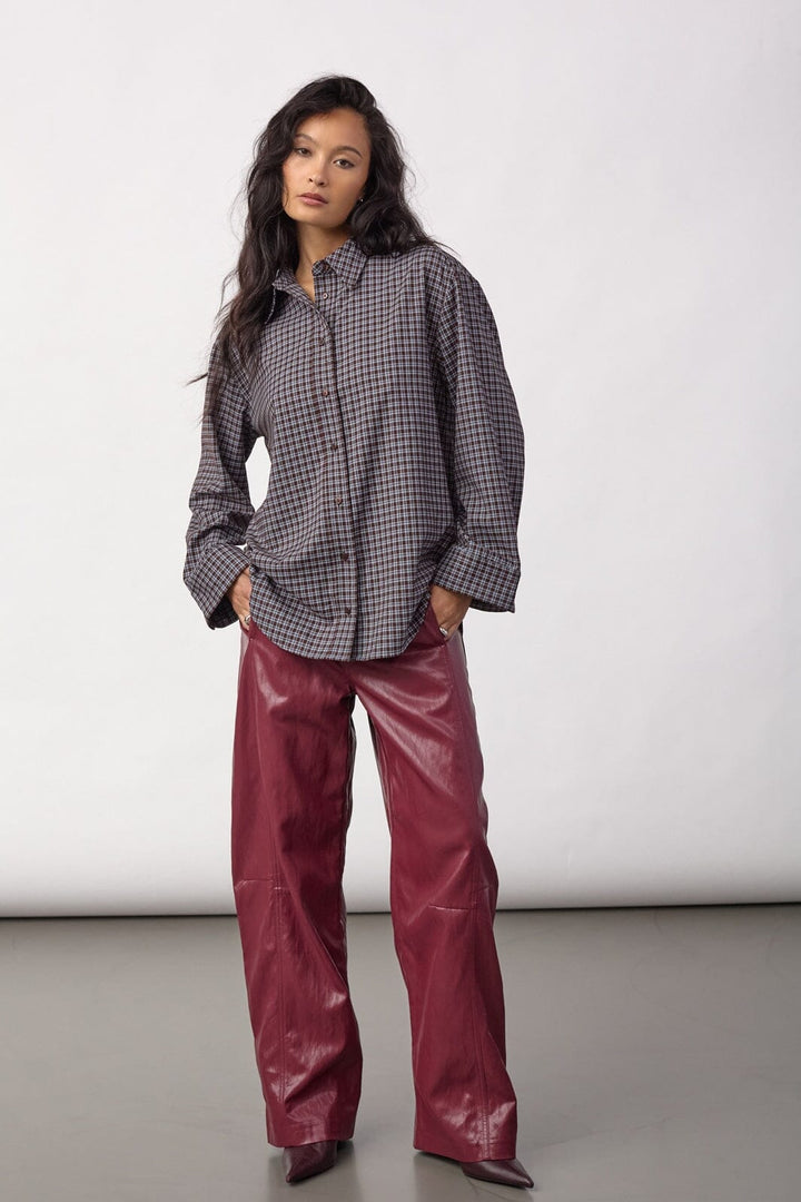 Co´Couture - Odemcc Check Cuff Shirt 500262 - 20003 - Dark Brown