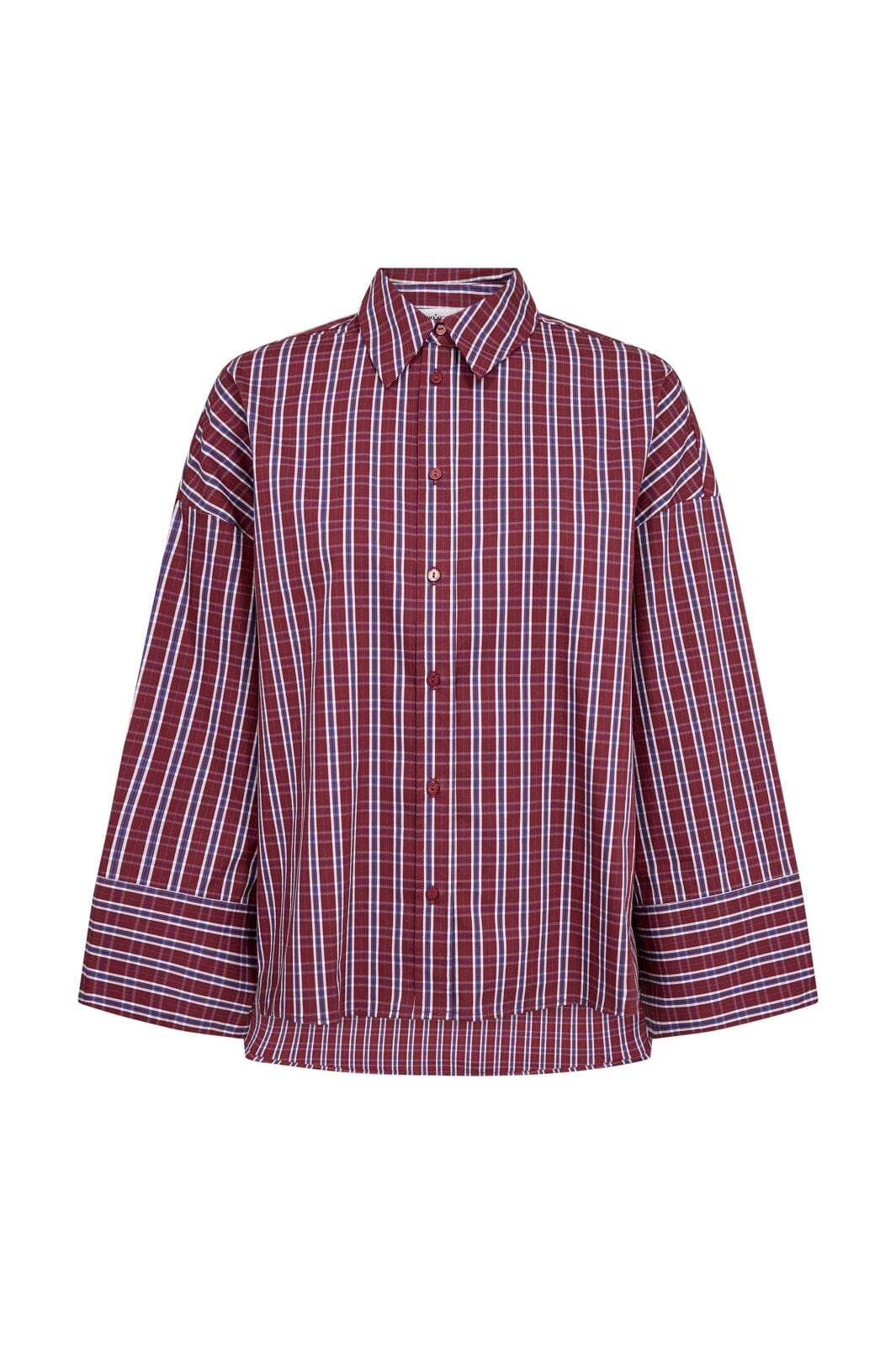 Co´Couture - Reneecc Check Cuff Shirt 500375 - 30006 - Berry Red