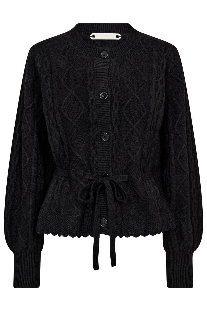 Co´Couture - Rowcc Cable Tie Cardigan 32166 - 96 - Black Cardigans 