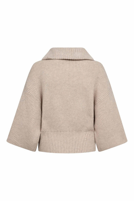 Co´Couture - Rowcc Zip Ss Knit 500542 - 10006 - Bone