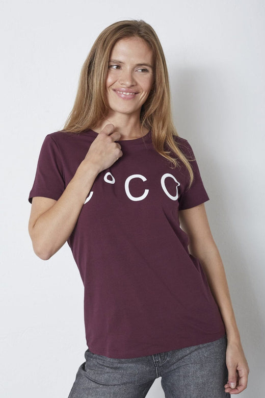 Co´Couture - Signaturecc New Tee 33200 - 87 - Winered T-shirts 