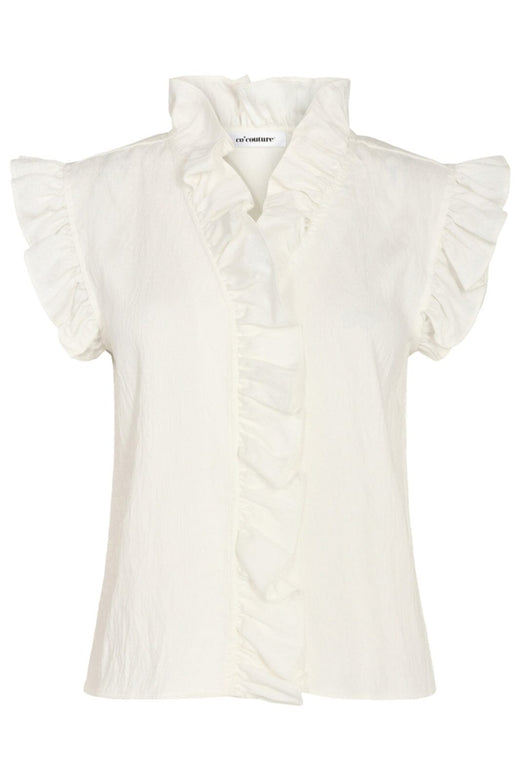 Co´couture - Suedacc Frill Top 35213 - 4000 White Skjorter 