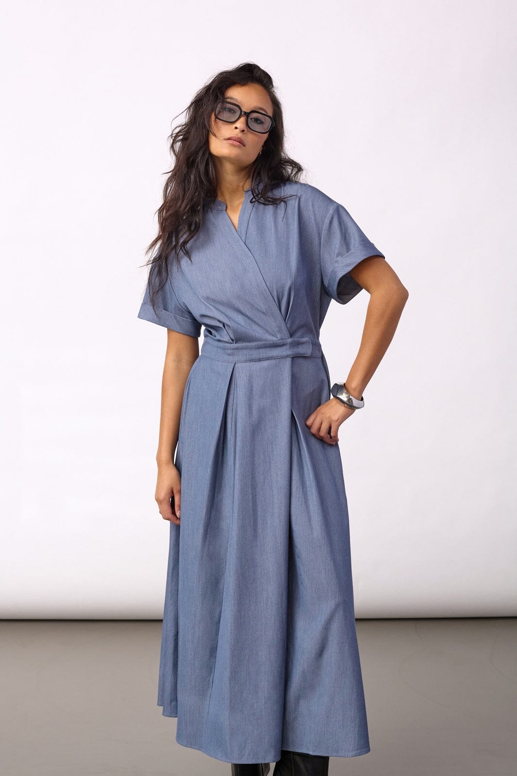 Co´Couture - Terrycc Wrap Ss Dress 500423 - 40005 - Ash Blue