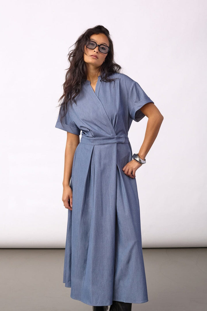 Co´Couture - Terrycc Wrap Ss Dress 500423 - 40005 - Ash Blue