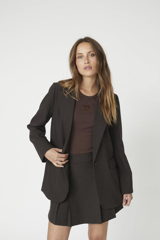 Co´Couture - Volacc Single Oversize Blazer 30050 - 145 - Dark Brown Blazere 