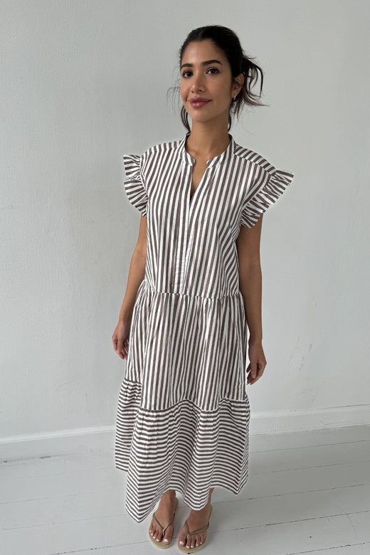 Continue - Bea Brown Dress 14948 - Brown Stripe