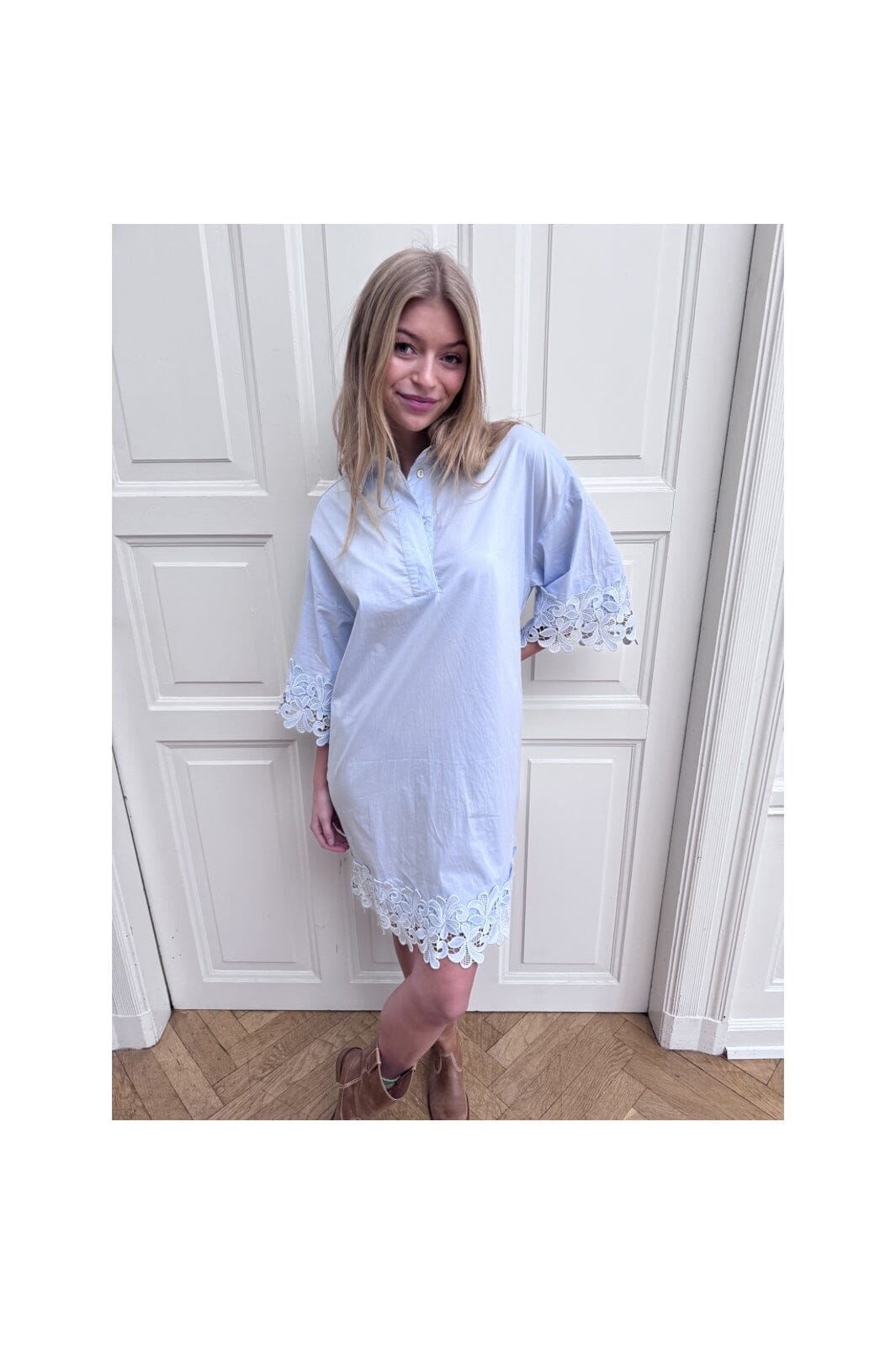 Continue - Klara Embrodery Dress 15188 - Light Blue