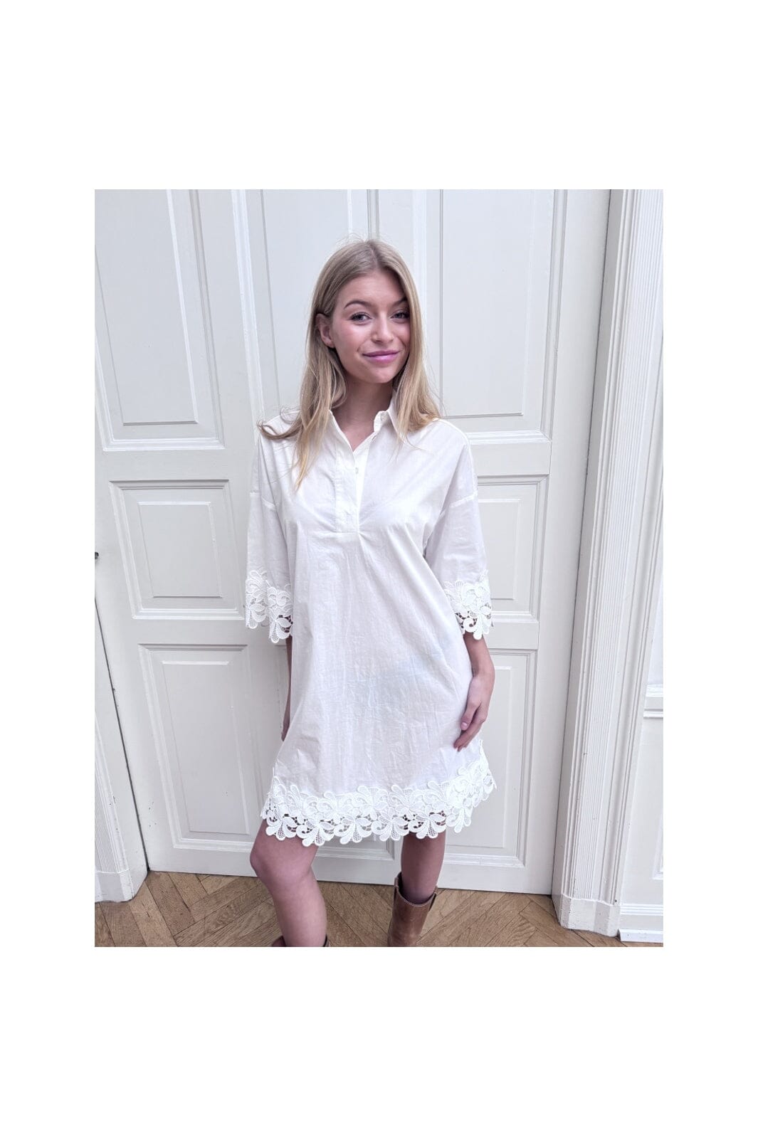 Continue - Klara Embrodery Dress 15188 - White