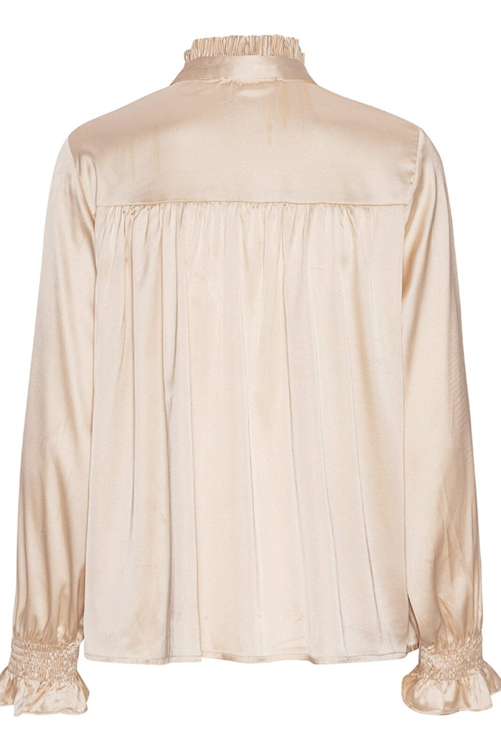 Continue - Malika Pleat L/S - Champagne Bluser 