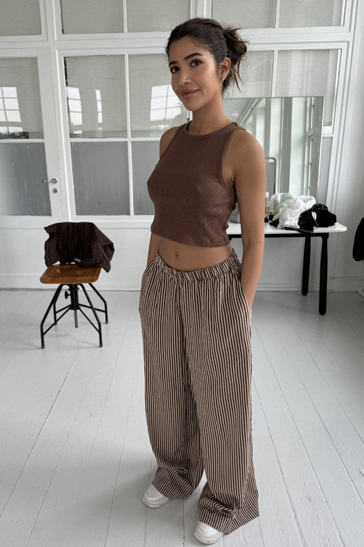 Continue - Noah Stripe Pants 14953 - Brown Small Stripe