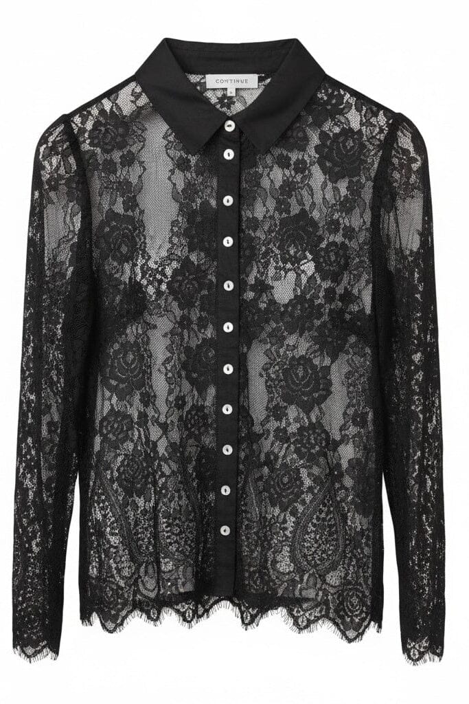 Continue - Paloma Lace L/S 15363 - 01 - Black Bluser 