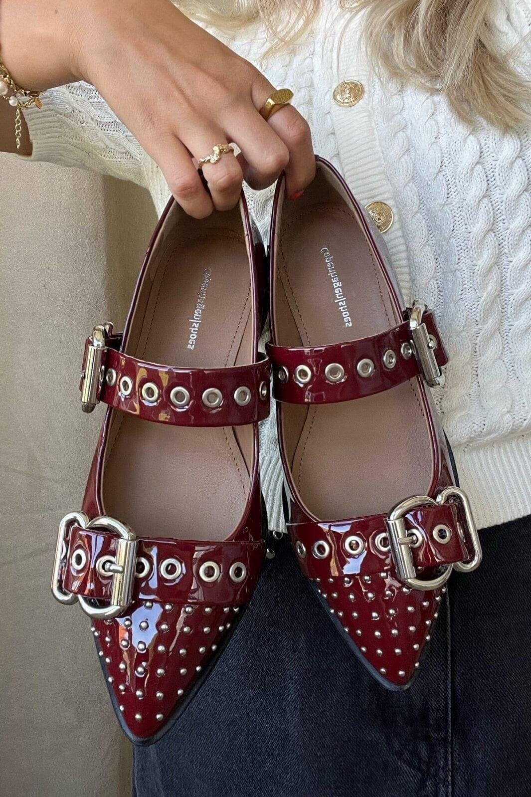Forudbestilling - Copenhagen Shoes - Future Vibes Patent - 229 Bordo Ballerinaer 