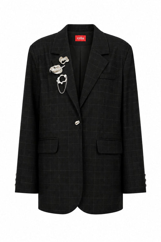 Cras - Aisha Blazer C783 - Dark Grey Check Blazere 