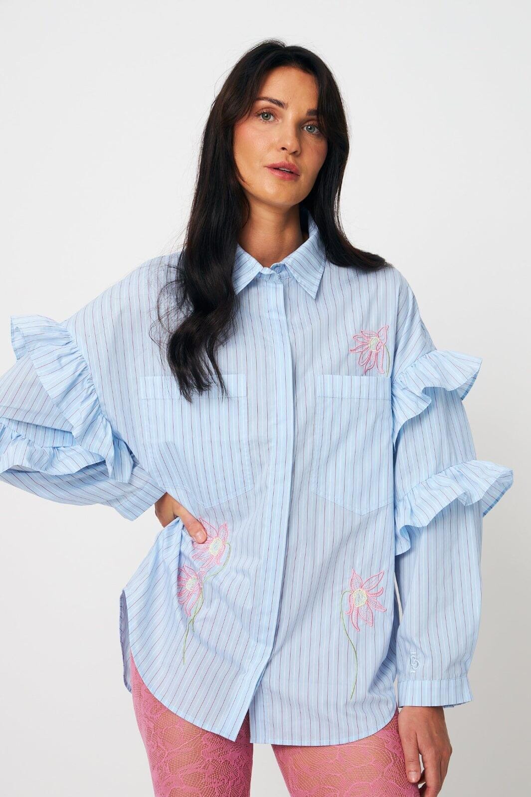Cras - Florette Shirt C608 - 8043 - 8043 Light Blue Stripe Skjorter 