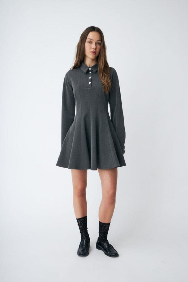 Cras - Polo Dress C584 - 9003 Grey Melange Kjoler 