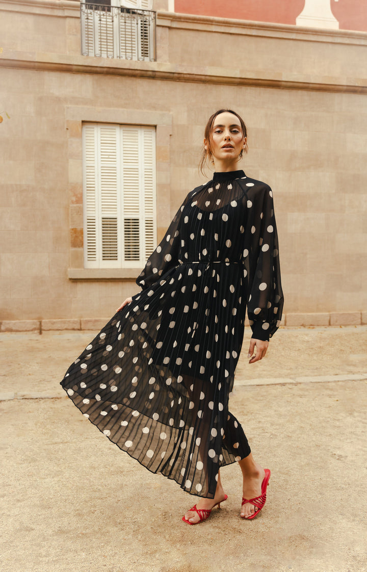 Cras - Rachel Dress C637 - 8123 - 8123 Black White Dot Kjoler 