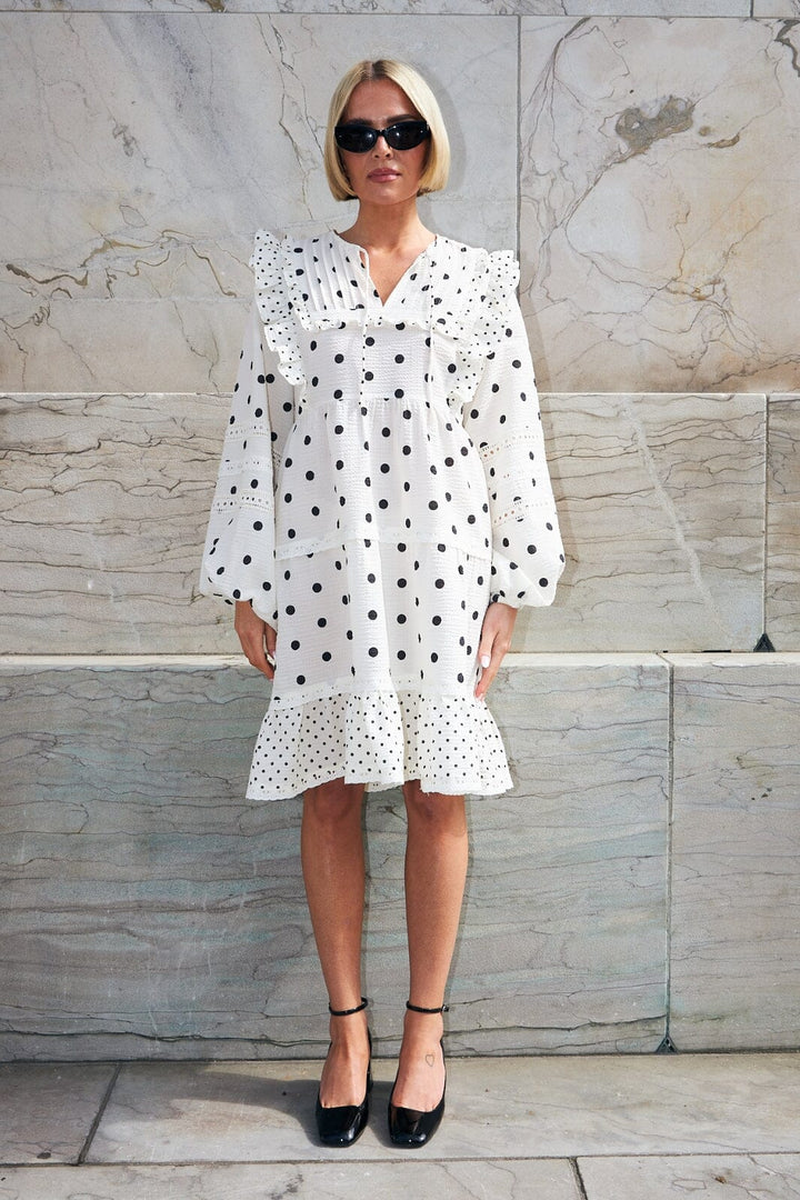 Cras - Western Dress CE1040 - 8143 - 8143 White Polka