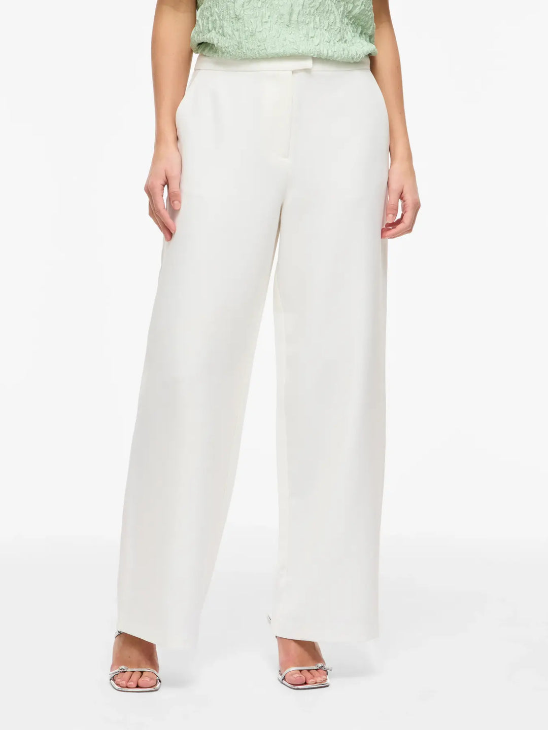 Vila - Vigery Winnie Wide Pants/Dc - 4950361 Cloud Dancer
