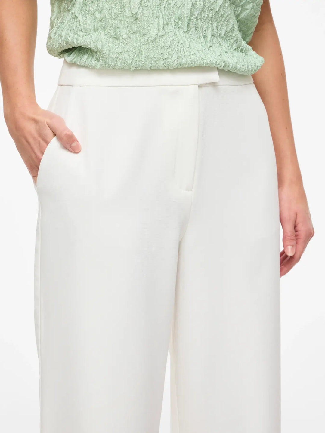 Vila - Vigery Winnie Wide Pants/Dc - 4950361 Cloud Dancer