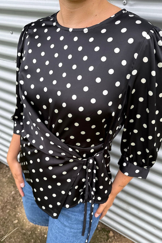 Dear Molly - Dot Top 155563C - Black W.white Dots Toppe 