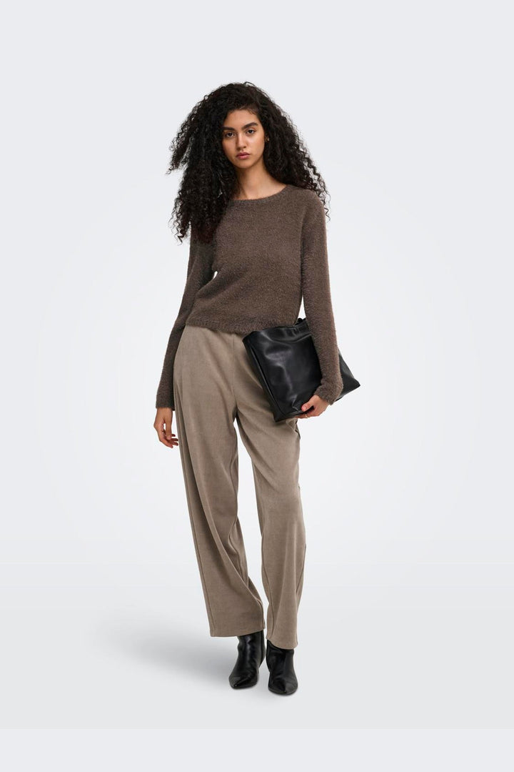 Only - Onlkerry Piumo Ls O-Neck Cc Knt - 5028695 Bracken