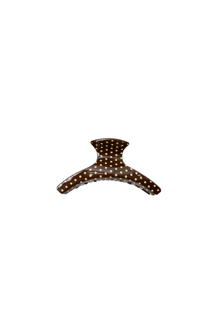 Black Colour - Bcmaze Hair Claw 6077 - Brown Dot