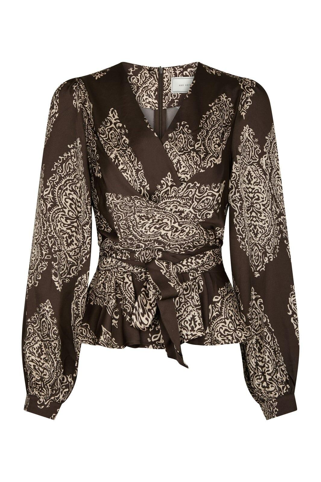 Neo Noir - Rista Paisley Drop Blouse 166208 - 676 - Dark Brown