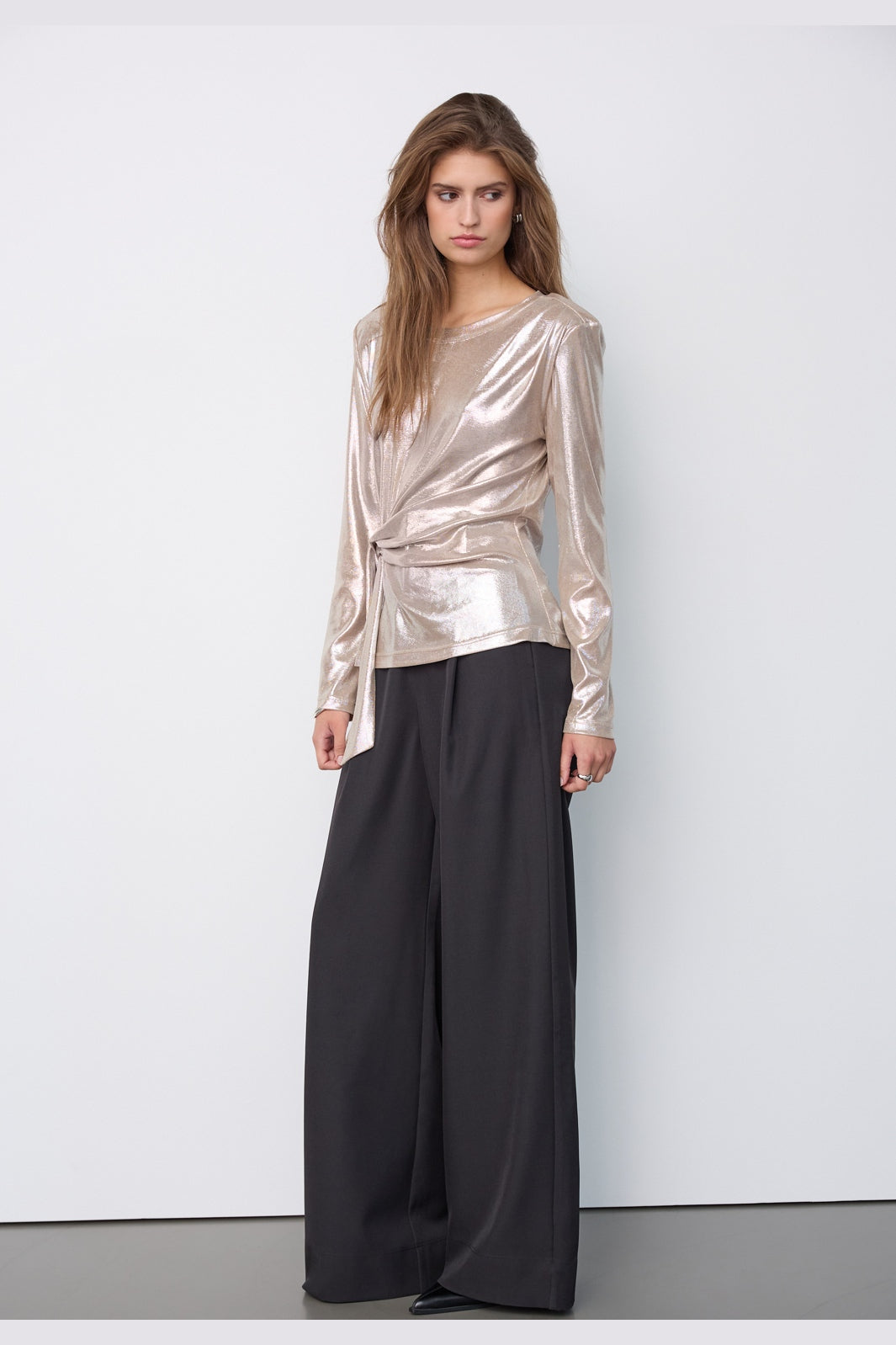 Co´Couture - Margotcc Ls Tie Tee 500635 - 20011 - Champagne